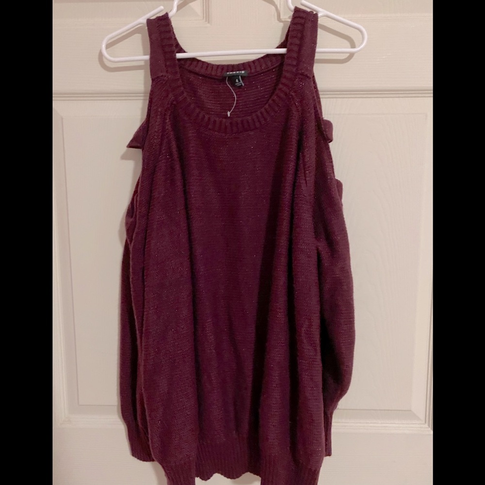 Sparkly shoulder cut sweater